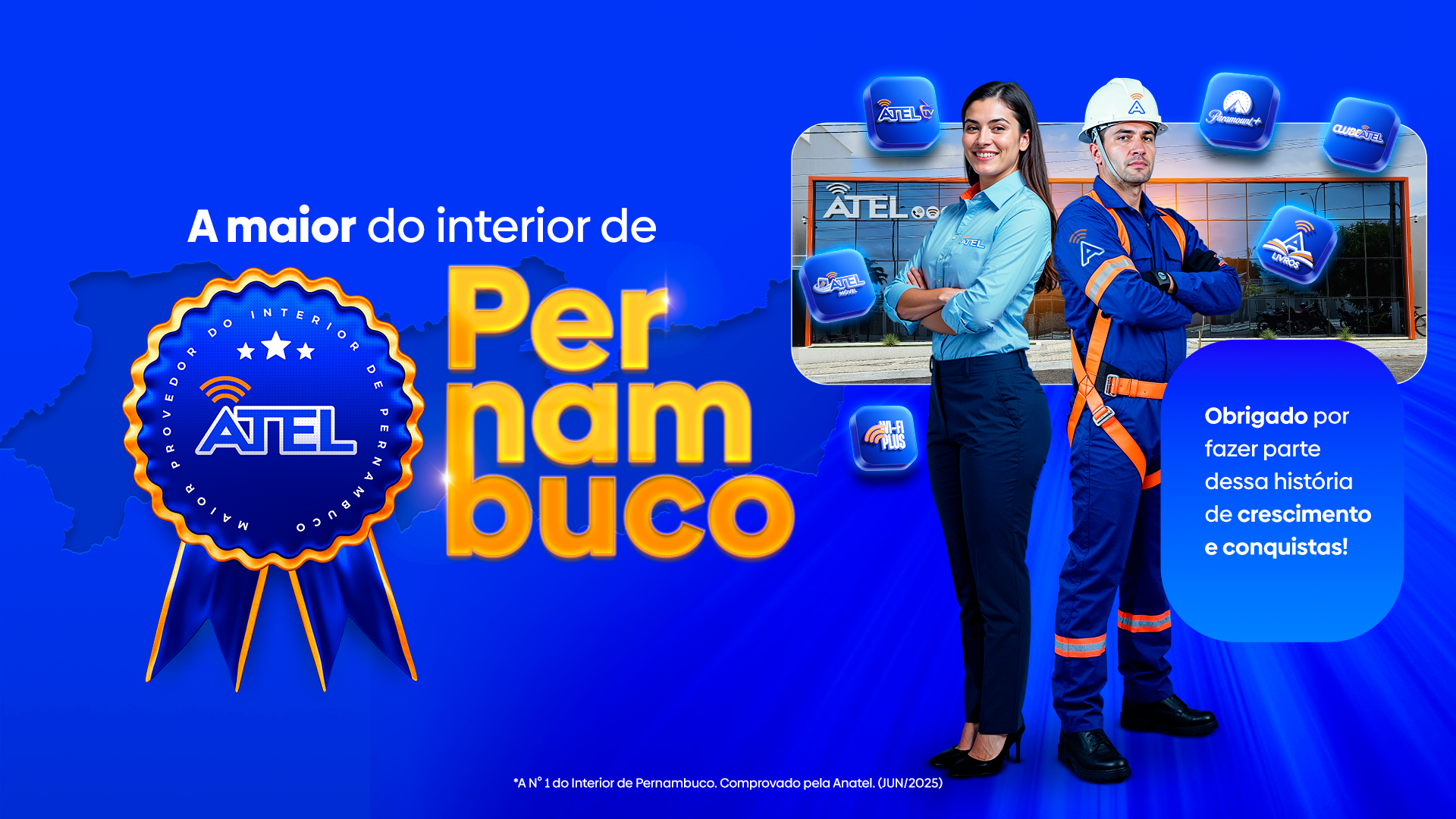 A ATEL foi, mais uma vez, reconhecida pela Anatel como o MAIOR PROVEDOR do DDD 87